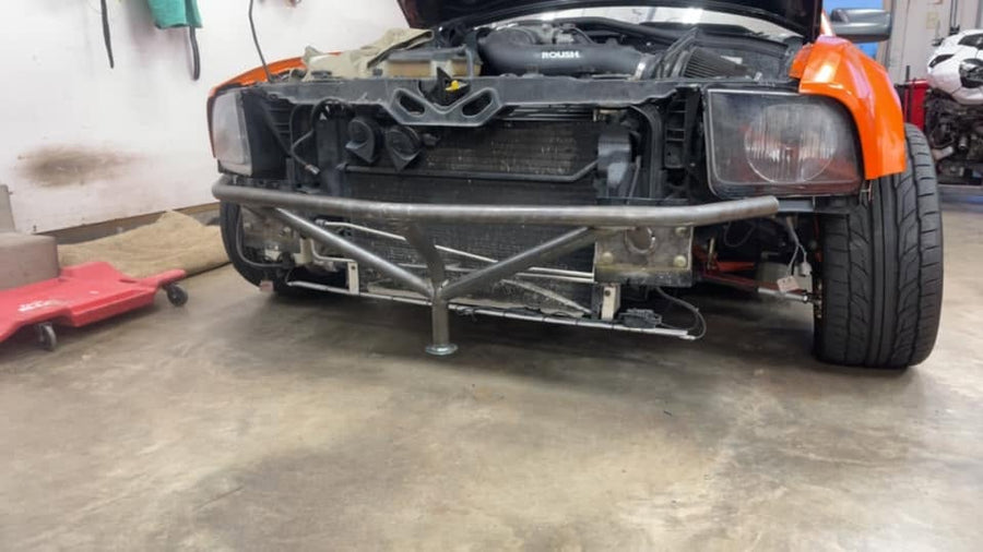Tube front bash bar fitted to a Mustang