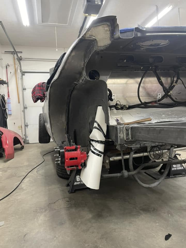 Rear wheel tub and chassis work in progress